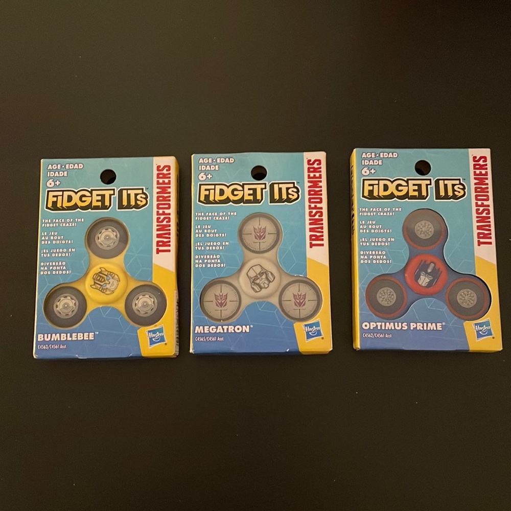 Transformers / Hasbro lot of 3 fidget spinners